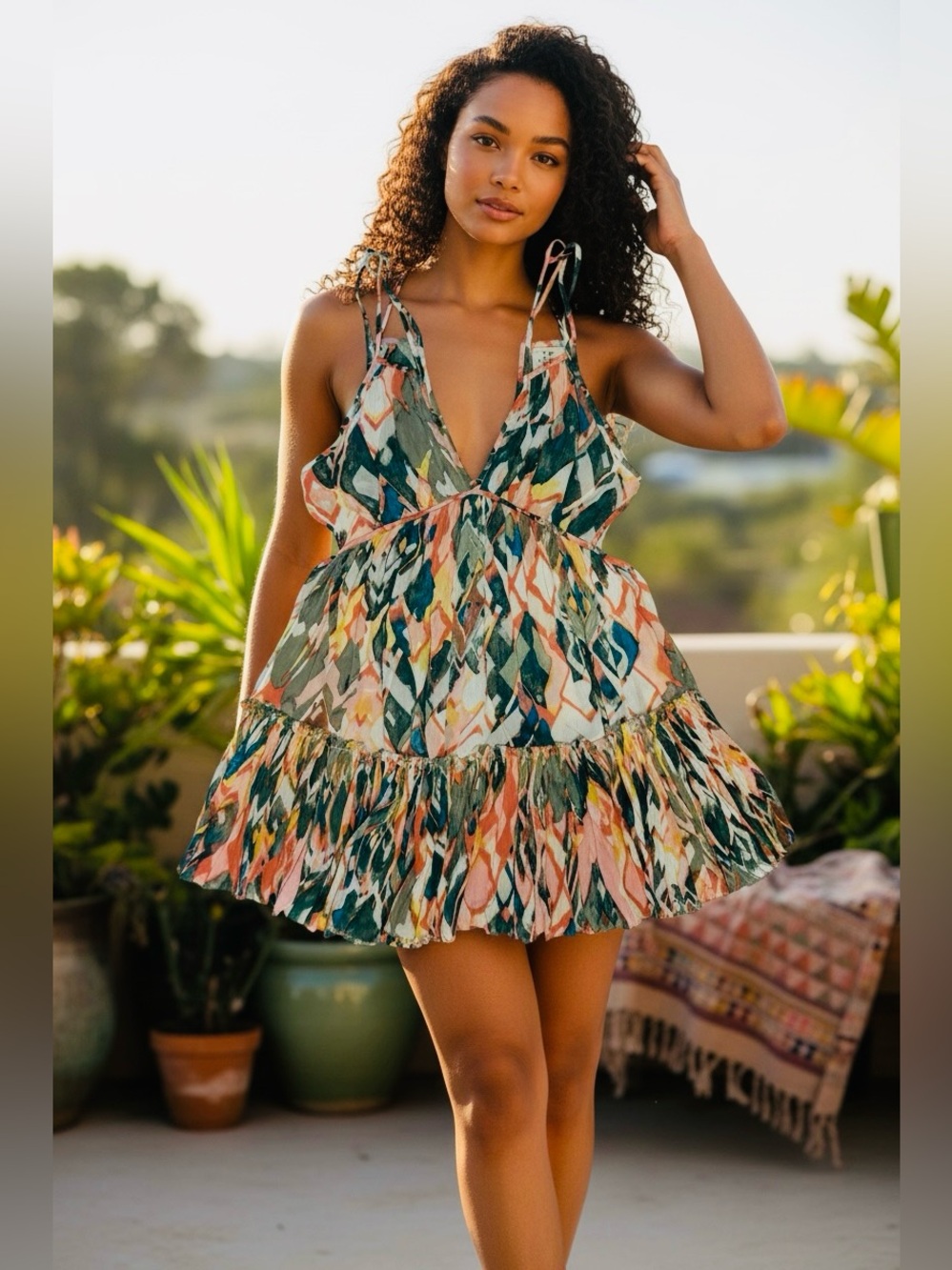 Free People FP One Abstract
Print Mini Dress Size Small